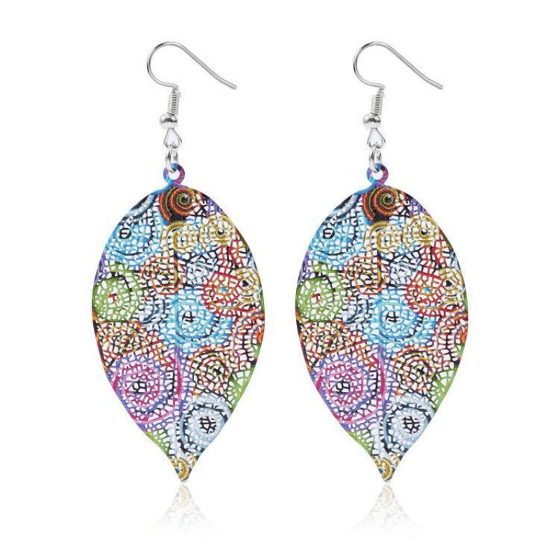 Wholesale Fashion Retro Ethnic Style Leaf Earrings